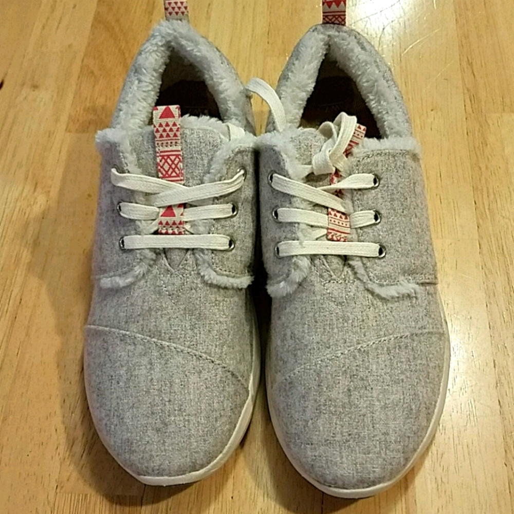 Toms Del Rey Gray Wool Lace-up Sneakers 7